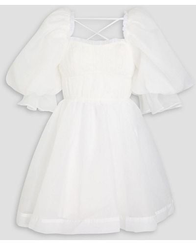 Aje. Astrid Plissé-organza Mini Dress - White