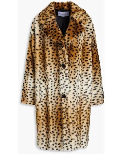 Stand Studio Minna Leopard-print Faux Fur Coat - Natural