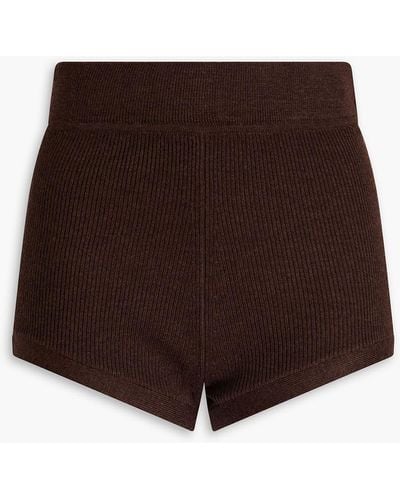 Rag & Bone Selah Ribbed Wool-blend Shorts - Brown
