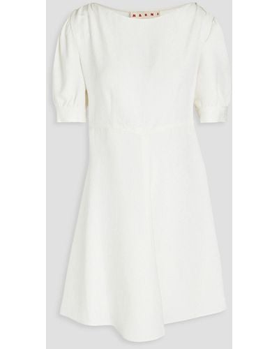 Marni Gathered Jacquard Mini Dress - White