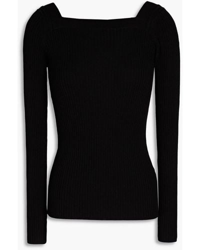 Sandro Neymar Ribbed-knit Jumper - Black