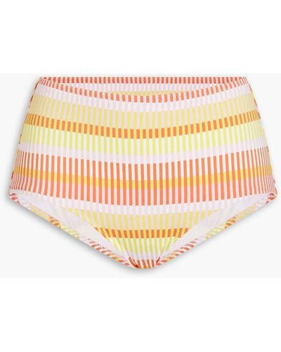 Solid & Striped Desi hoch sitzendes bikini-höschen mit streifen - Weiß