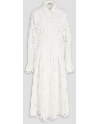 Jonathan Simkhai Broderie Anglaise Cotton Midi Shirt Dress - White