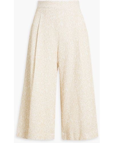 Rosetta Getty Embroidered Gauze Culottes - Natural