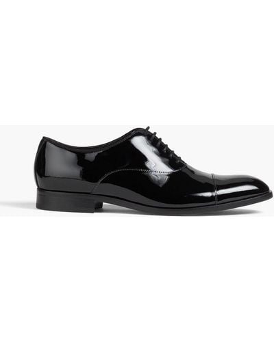 Emporio Armani Patent-leather Oxford Shoes - Black
