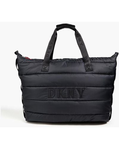 DKNY Logo-appliquéd Quilted Shell Weekend Bag - Black