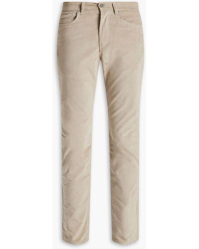 Dunhill Slim-fit Cotton-blend Corduroy Trousers - Natural