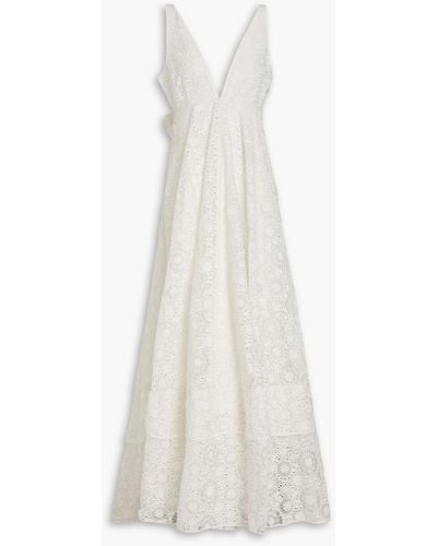 LoveShackFancy Devyn Broderie Anglaise Organza Gown - White