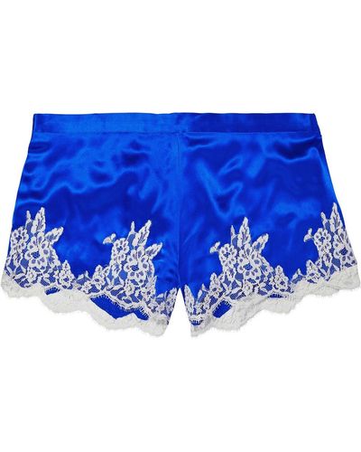 Lise Charmel Splendeur Soie Lace-trimmed Silk-blend Satin Pajama Shorts - Blue