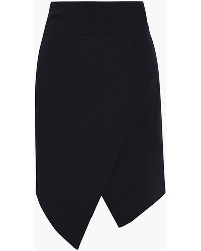 Just Cavalli Asymmetric Crepe Mini Wrap Skirt - Black