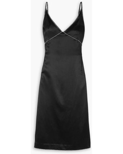 Dries Van Noten Crystal-embellished Silk-satin Midi Slip Dress - Black