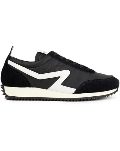 Rag & Bone Leather-trimmed Suede And Shell Trainers - Black
