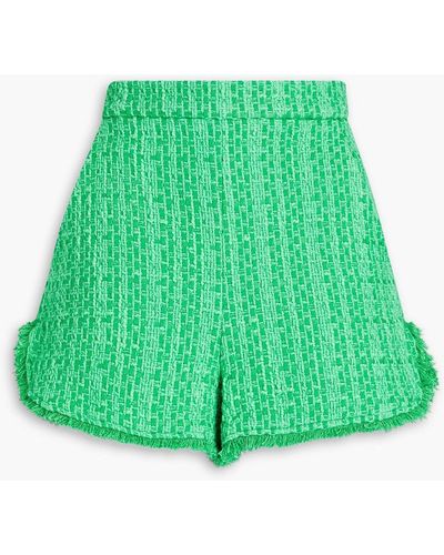 Maje Cotton-blend Tweed Shorts - Green