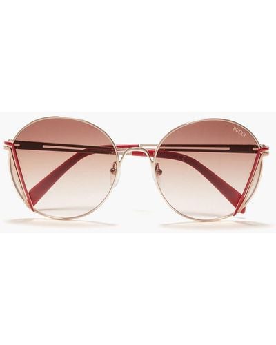 Emilio Pucci Round-frame Rose Gold-tone Sunglasses - Pink