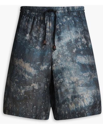 SMR Days Hiri shorts aus seide mit tunnelzug und batikmuster - Blau