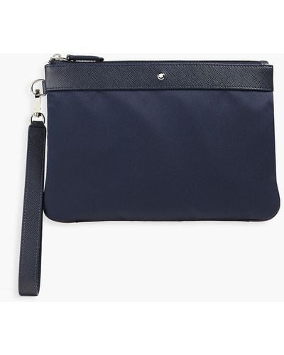 Montblanc Leather-trimmed Shell Pouch - Blue