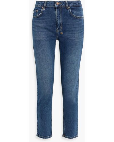 Ksubi Cropped Mid-rise Slim-leg Jeans - Blue