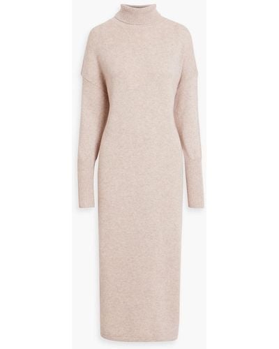 Chinti & Parker Wool And Cashmere-blend Turtleneck Midi Dress - Natural