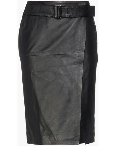 Muubaa Leather Wrap Skirt - Black