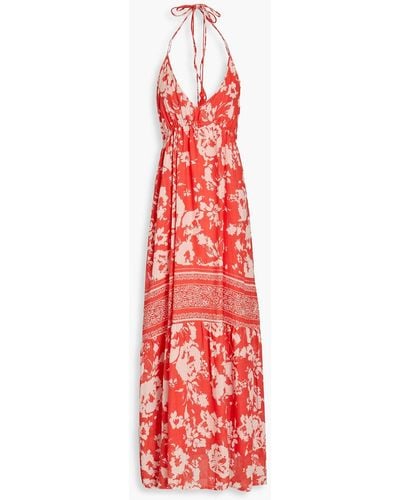 Ba&sh Downtown Floral-print Cotton-gauze Maxi Dress - Orange