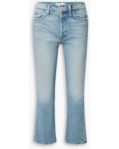 Mother The Tripper Cropped High-rise Flared Jeans - Blue