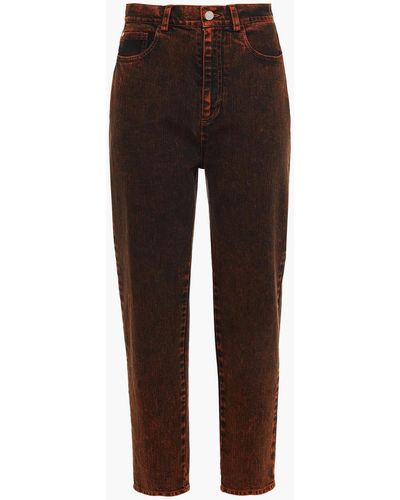 M Missoni Cropped High-rise Tapered Jeans - Orange