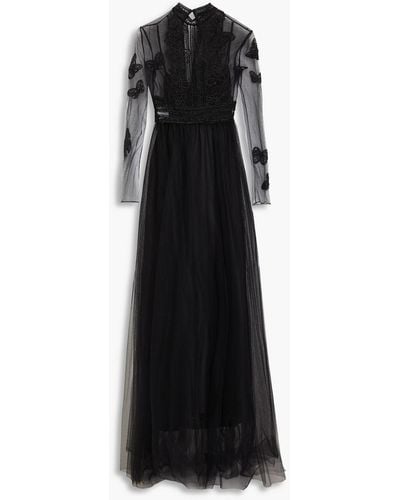 Valentino Garavani Embellished Tulle Gown - Black