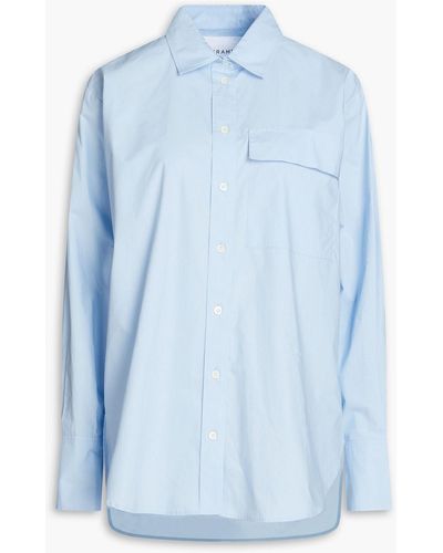 FRAME Oversized Cotton-poplin Shirt - Blue