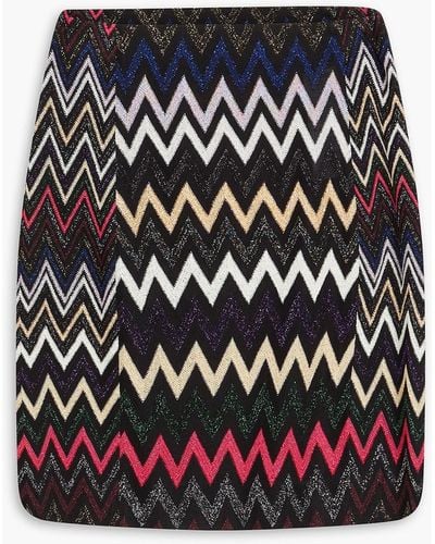 Missoni Metallic Crochet-knit Mini Skirt - Black