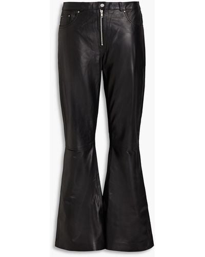 Muubaa Leather Flared Pants - Black