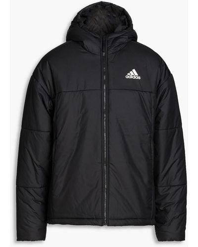 adidas Originals Quilted Shell Hooded Jacket - Black
