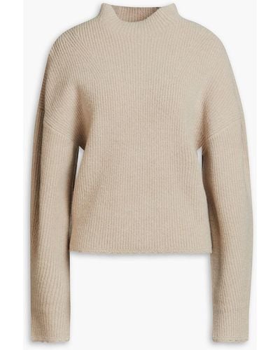 3.1 Phillip Lim Brushed Ribbed-knit Turtleneck Sweater - Natural
