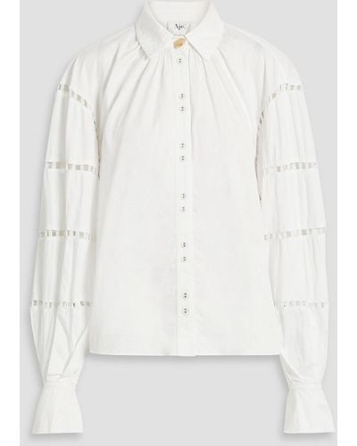Aje. Camille Embellished Cutout Cotton-poplin Shirt - White