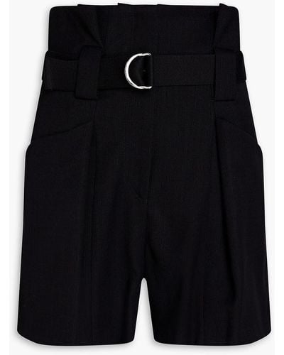 IRO Mida Belted Crepe Shorts - Black