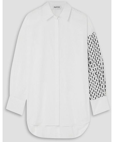 Partow Hugo Laser-cut Cotton-poplin Shirt - White