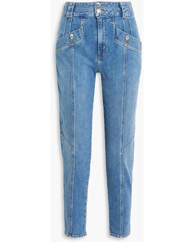 10 Crosby Derek Lam Alexa Cropped High-rise Tapered Jeans - Blue