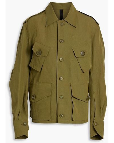 Petar Petrov Mue Linen And Cotton-blend Jacket - Green