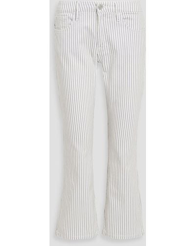 FRAME Le Crop Mini Boot Striped Mid-rise Bootcut Jeans - White