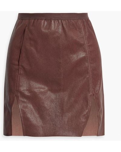 Rick Owens Leather-blend Mini Skirt - Brown