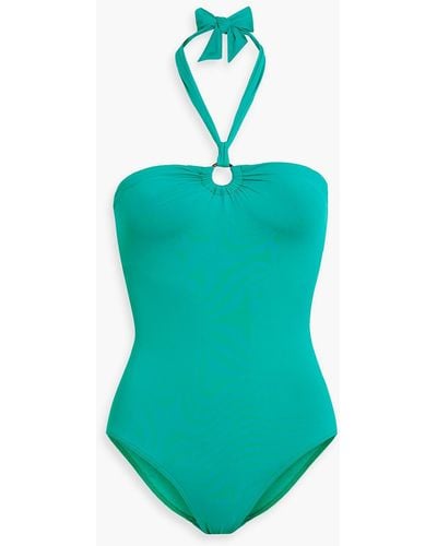 Iris & Ink Andrea Halterneck Swimsuit - Blue
