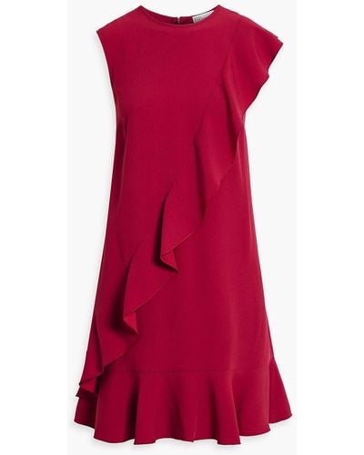 RED Valentino Ruffled Crepe Mini Dress - Red