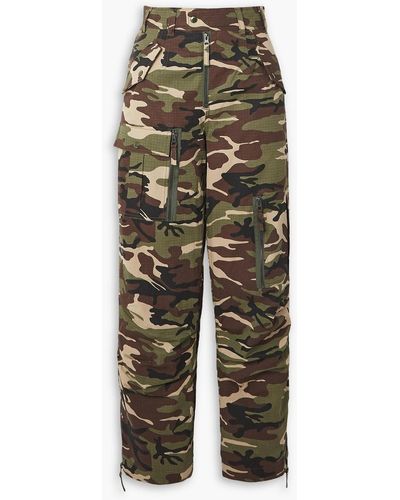 ANDERSSON BELL Padded Camouflage Cotton-ripstop Cargo Trousers - Green