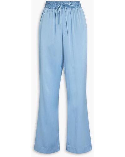 Loulou Studio Soma Washed Silk-satin Wide-leg Pants - Blue