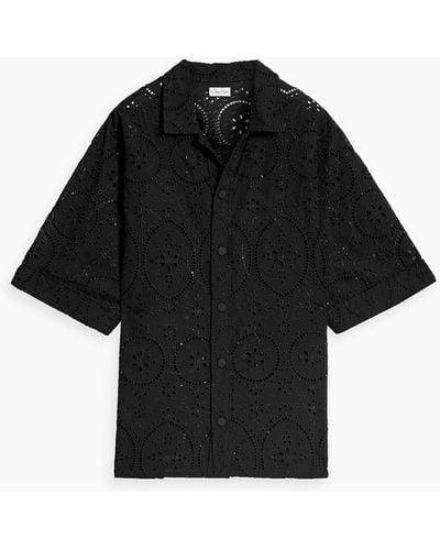 Charo Ruiz Isma Broderie Anglaise Cotton-blend Shirt - Black