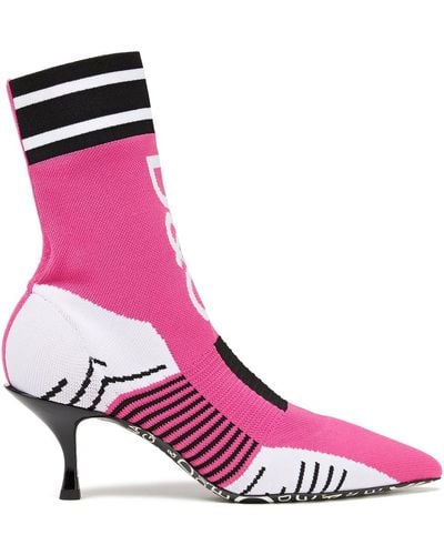 Dolce & Gabbana Lori Jacquard-knit Sock Boots - Pink