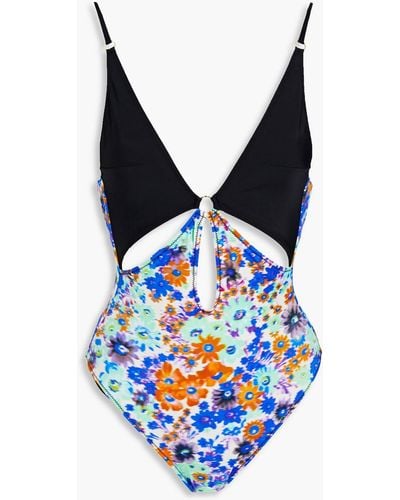Stella McCartney Cutout Floral-print Swimsuit - Multicolour