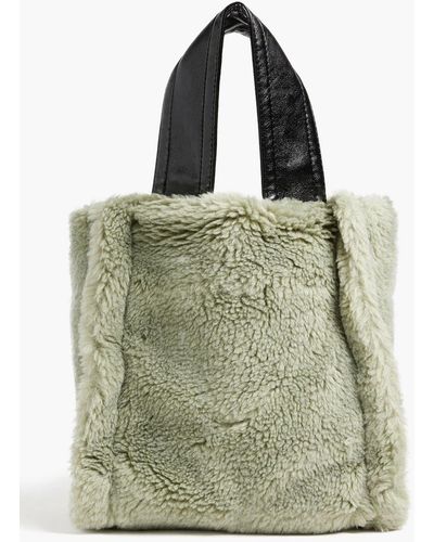 Stand Studio Lucille Faux Shearling Tote - Green