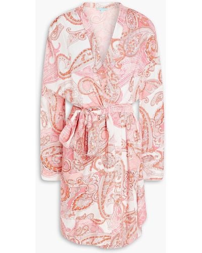 Melissa Odabash Paisley-print Woven Kimono - Pink