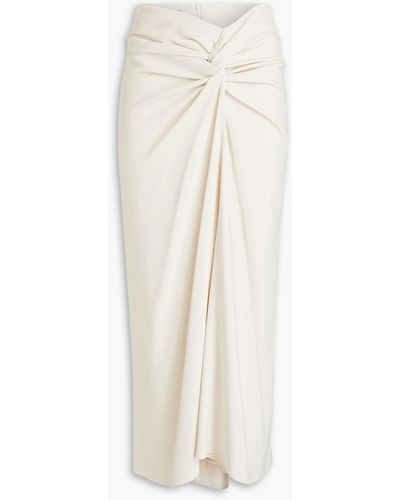Brunello Cucinelli Twisted Crepe Midi Skirt - White