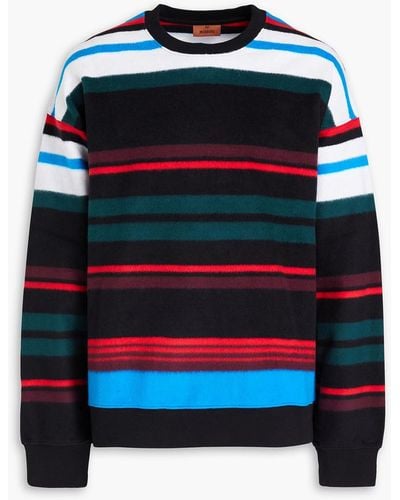 Missoni Striped Cotton-fleece Sweatshirt - Blue